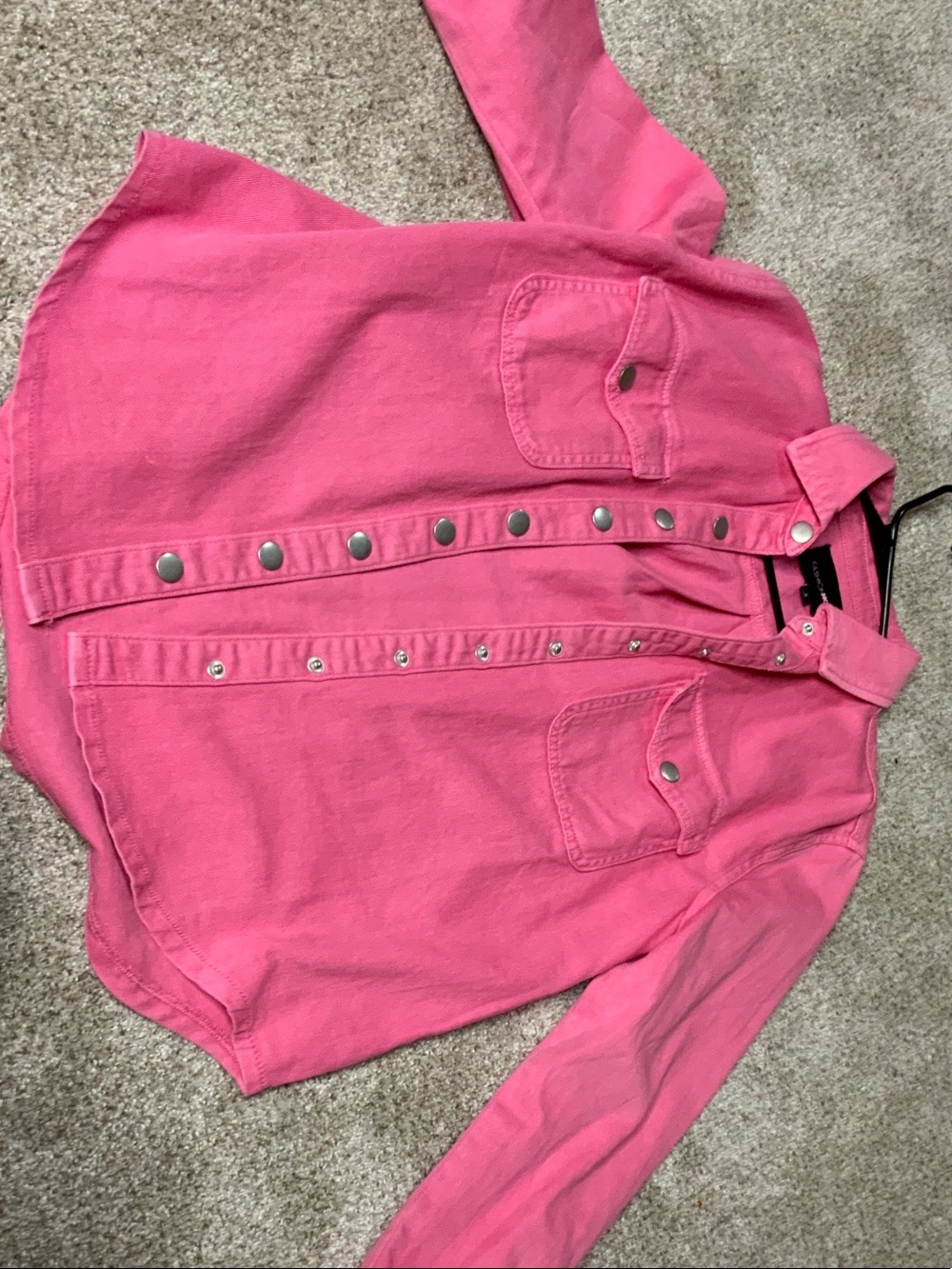 Fashion Nova Pink Jean Jacket with Snap Buttons